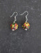 Single Blue Pottery Bead Earrings (Red & Yellow)